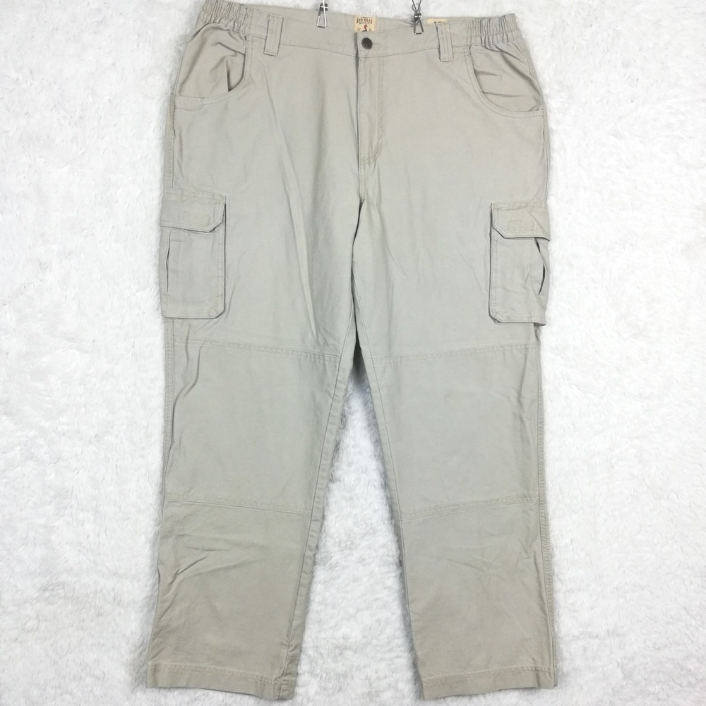 RedHead Brand Mens Pants Cargo Canvas Double‎ Knee Khaki Rip Stop Utility 40x32